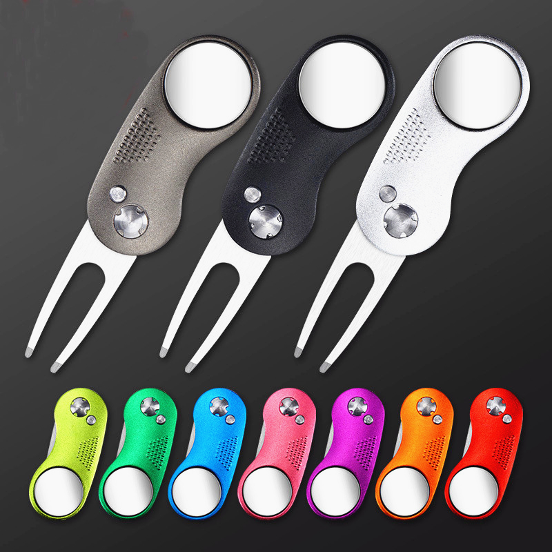 

Special Offer H9243 Foldable Golf Divot Repair Tool Stainless Steel with Pop-up Button & Detachable 10 Colors