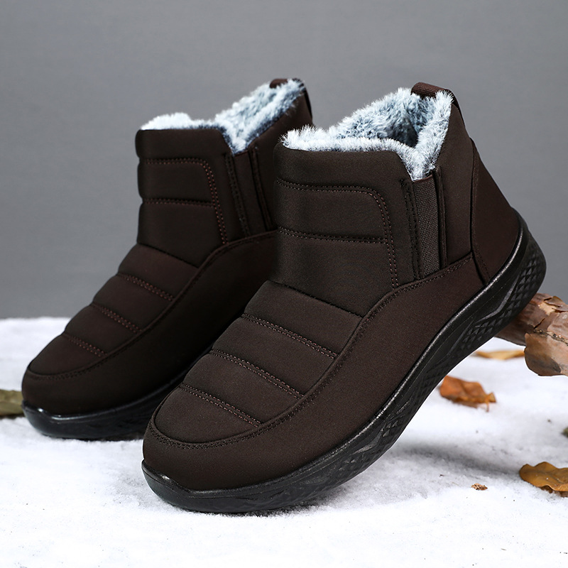 

Winter plush thickened warm Martin boots Men's casual shoes Versatile work waterproof leather shoes Men boot Black Brown size 39-44 7085