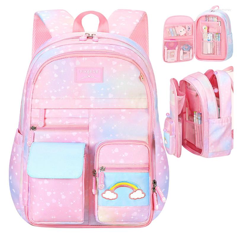 

School Bags Kids Schoolbags For 1-6 Grade Backpacks Girls Print Waterproof Primary Children Student Knapsack Mochila, Small-blue