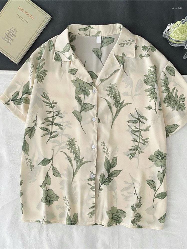 

Women's Blouses Satin Shirt Woman Summer Korean Loose Male Oversized Short-sleeved Vintage Lazy Blouse Elegant Farmhouse Retro Tops, Black