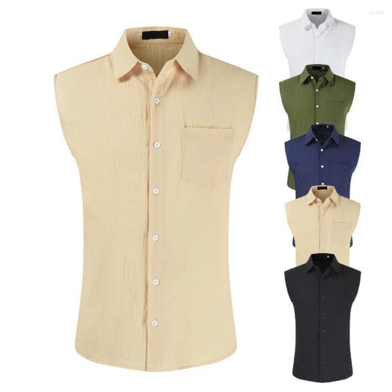 

Men's Casual Shirts Summer Shirt Trendy Lapel Men Single-Breasted, Khaki