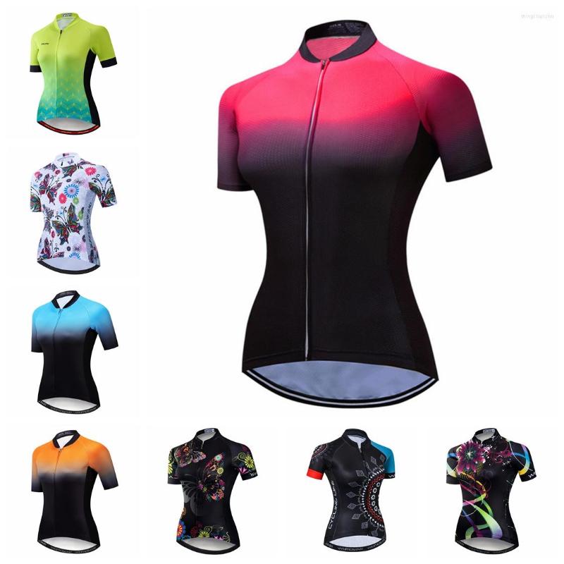 

Racing Jackets Cycling Jersey Women Bike Shirt Short Sleeve Mountain Road MTB Top Bicycle Clothing Summer Uniform Red Black, 22