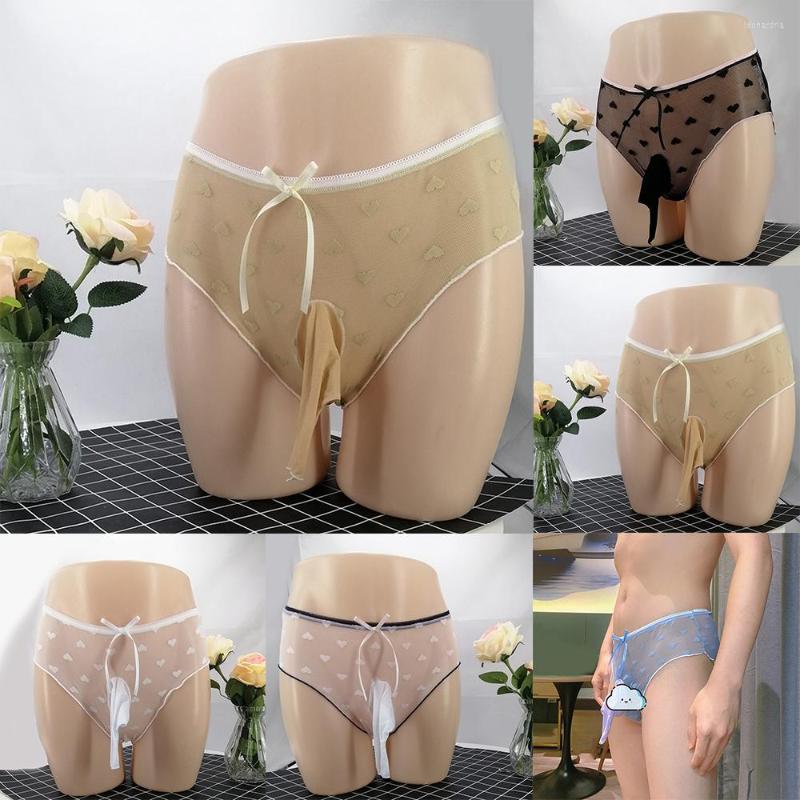 

Underpants Mens Sexy Sissy Panties Sheer Mesh Breathable Briefs Low-waist Perspective Male Bikini Underwear Bulge Pouch G String Jockstrap, Black