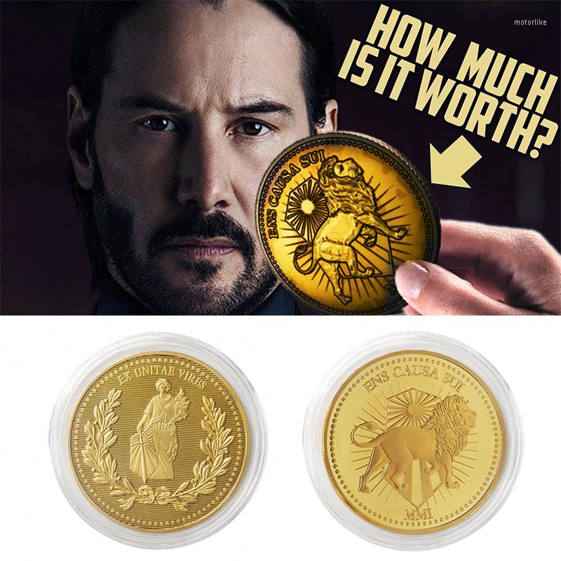 

Brooches Movie John Wick El Gold Coin Badge Cosplay Props Accessories-30