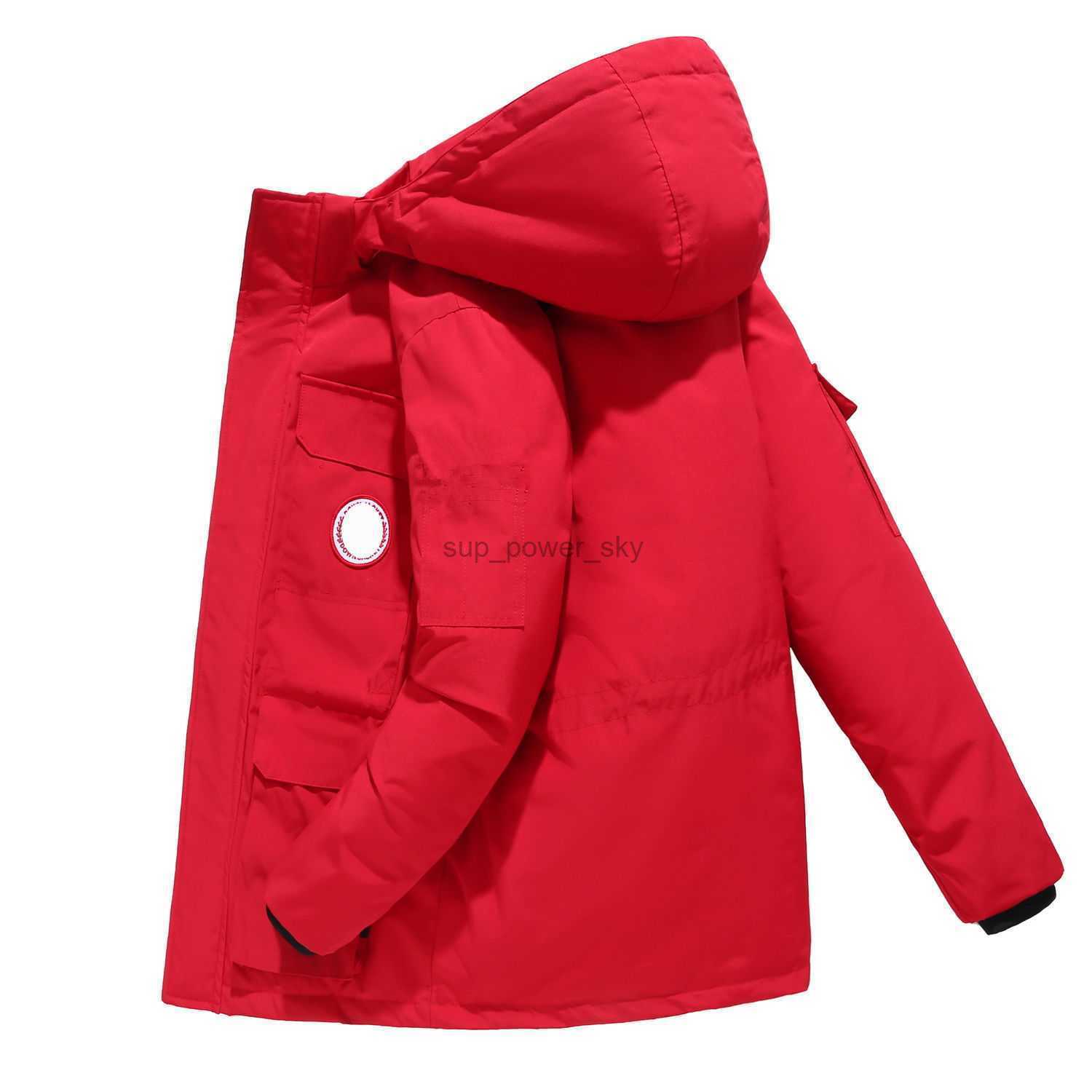 Men's Down Canadian Designer Goose Parkas jacket men short thickened large fur collar 2022 new youth couples white duck outdoor work clothes