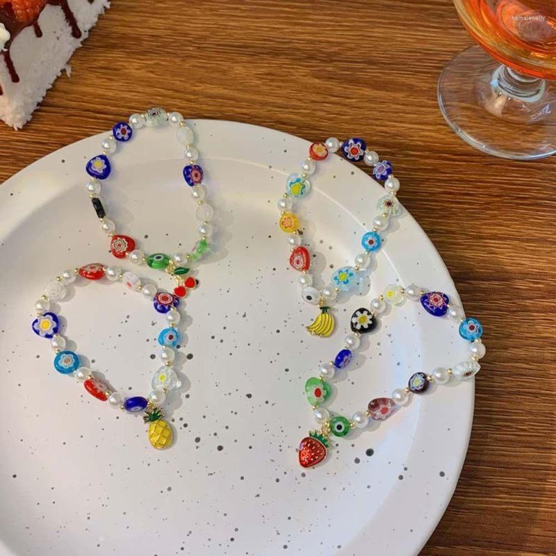 

Strand 2022 Cute Fashion Flower Pearl Beaded Colorful Women Bracelets Hand Rope Beads Bracelet Jewelry