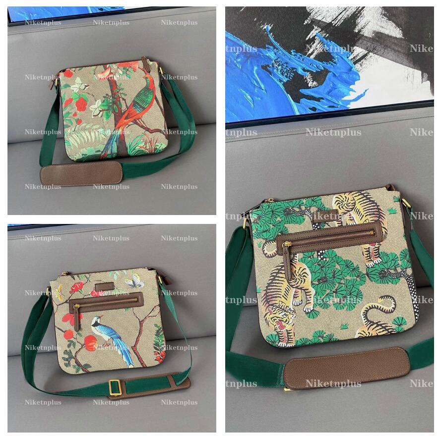

Printed tiger bird Shoulder bags Luxury Men's Crossbody Bag Designer fashion large capacity messenger bag, 01