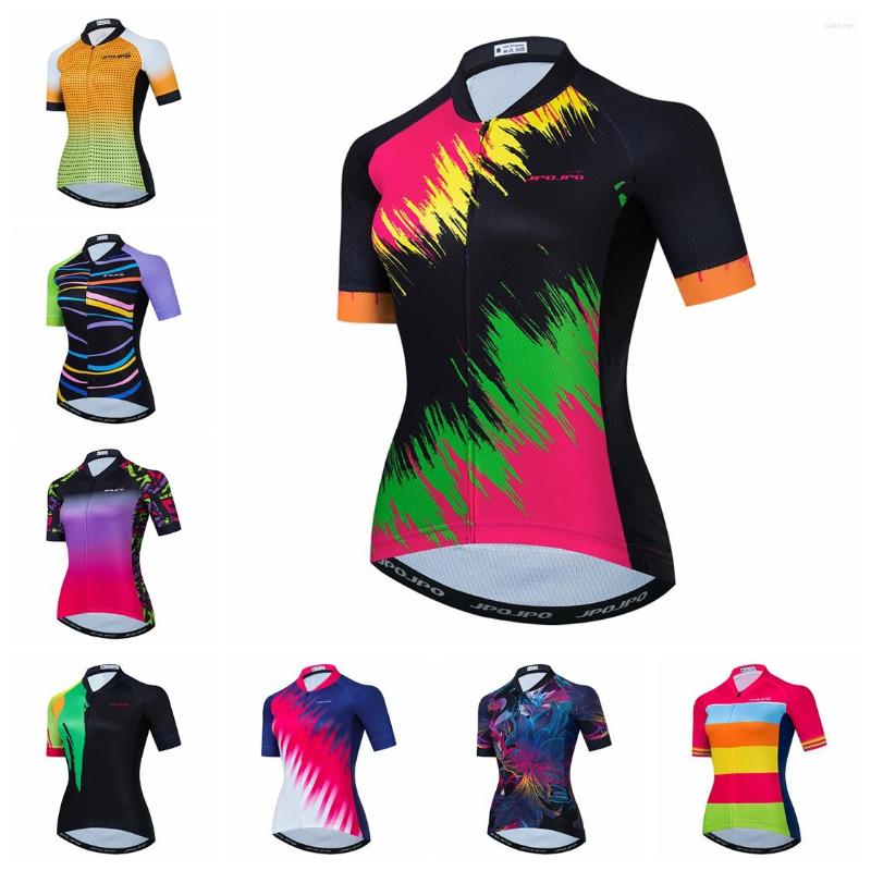 

Racing Jackets Cycling Jersey Women Bike Shirts Short Sleeve Female MTB Top Bicycle Clothing Mountain Road Uniform Summer Team Girl Black, 28