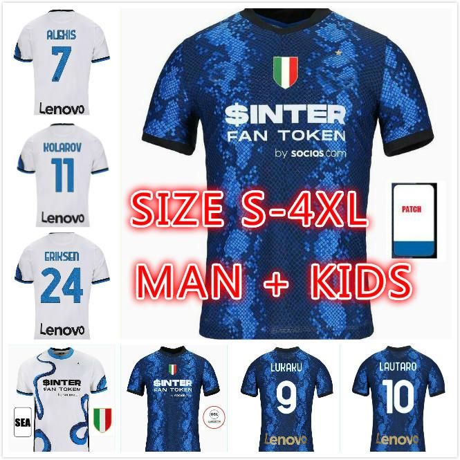 

College wear SIZE S-4XL INTER soccer jersey LUKAKU MILAN VIDAL BARELLA LAUTARO ERIKSEN ALEXIS HAKIMI 21 22 football shirt 2021 2022 uniforms