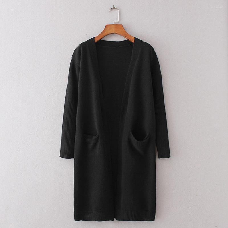 

Women' Knits Chic Autumn Sweater Coat Thick Thermal Winter Jacket Comfortable Patch Pockets, Black