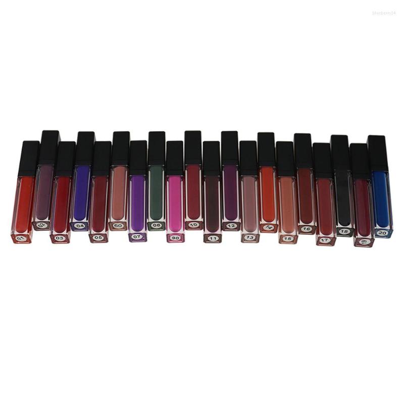 

Lip Gloss 20 Color Matte Square Tube Custom Nutritious Long Lasting Portable Beauty Makeup Cosmetics Private Label Bulk, 5pcs without logo