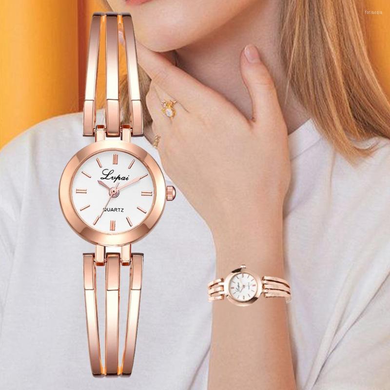 

Wristwatches Lvpai Brand Women Bracelet Watches Luxury Rose Gold Ladies Fashion Casual Quartz Watch Female Clock, Rose gold black
