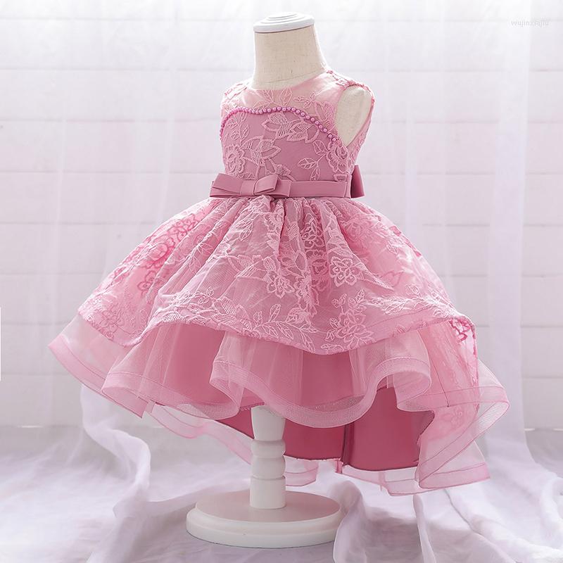 

Girl Dresses 6-24M Baby Birthday Party White Baptism Dress Cute Flower Embroidered Princess Christmas Infant Vestidos, As the picture