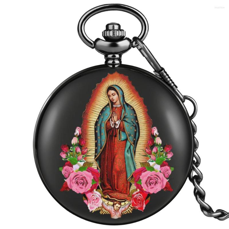 

Pocket Watches Vintage Catholic Church Quartz Chain Men's High Quality Dial Portable FOB Necklace Pendant Exquisite Collectible