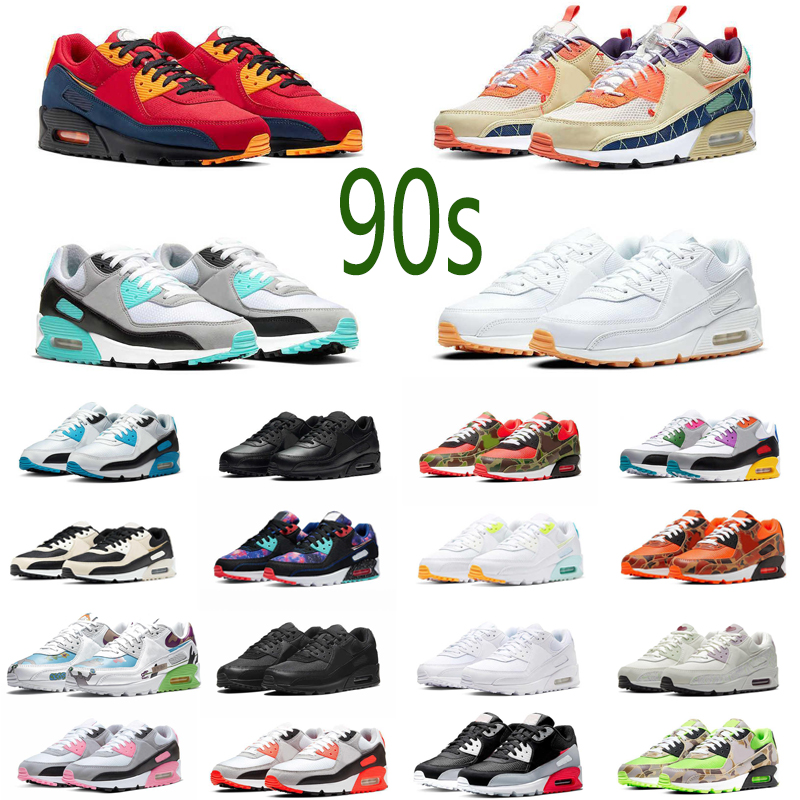 Sports 90s Chaussures de course Taille 12 Triple White Bred Trail Team Gold USA Noir 90 Lucha Libre Surplus Desert Camo Hommes Femmes Baskets Bas
