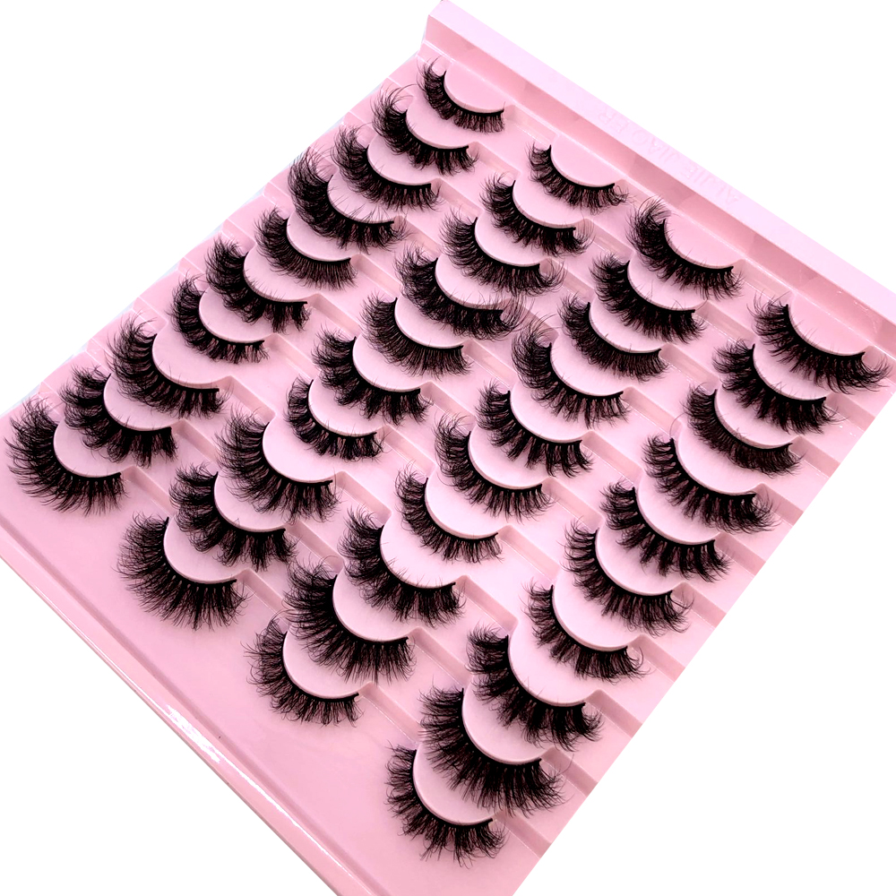 20 paires/paquet de faux cils naturels maquillage 3D faux cils de vison moelleux naturel longs cils épais