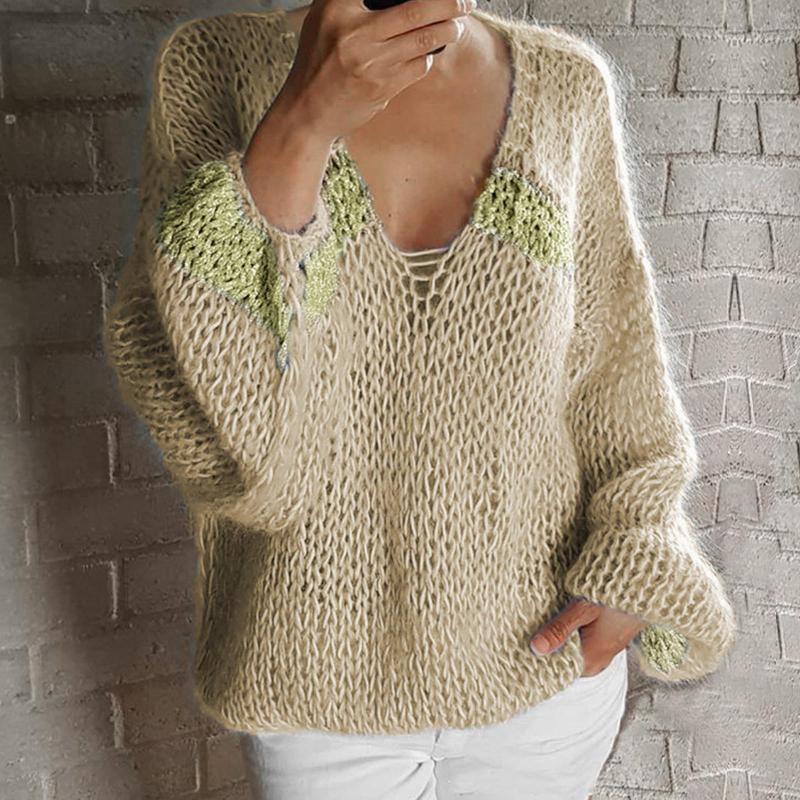 

Women' Sweaters Vintage For Women Fashion Korean Long Sleeves Sweater Loose Knitted Y2K Pullover Winter Tops Sueter Feminino, Pink