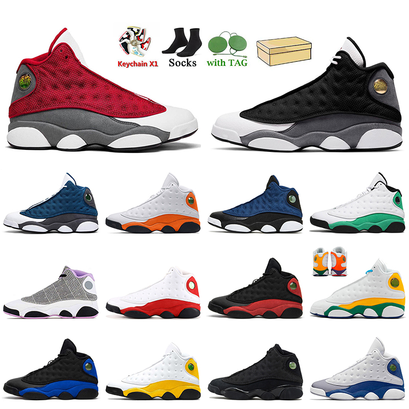

Red Black Flint 13s Basketball Shoes Jumpman 13 Navy Black Cat Hyper Royal Del Sol Court Purple Starfish Playground Cap and Gown Women Mens Trainers Sneakers Size 36-47, D33 island green 40-47