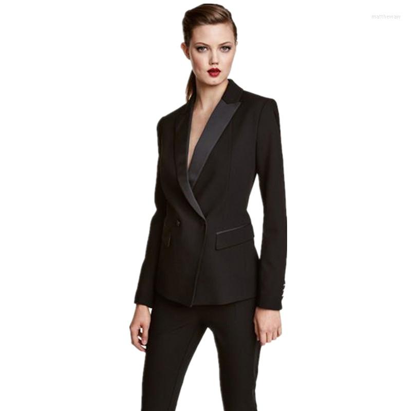 

Women's Two Piece Pants Womens Business Work Pant Suits Set Blazer Formal Slim OL Elegant Double Breasted Female Office Uniform Evening 2, Choose color chart