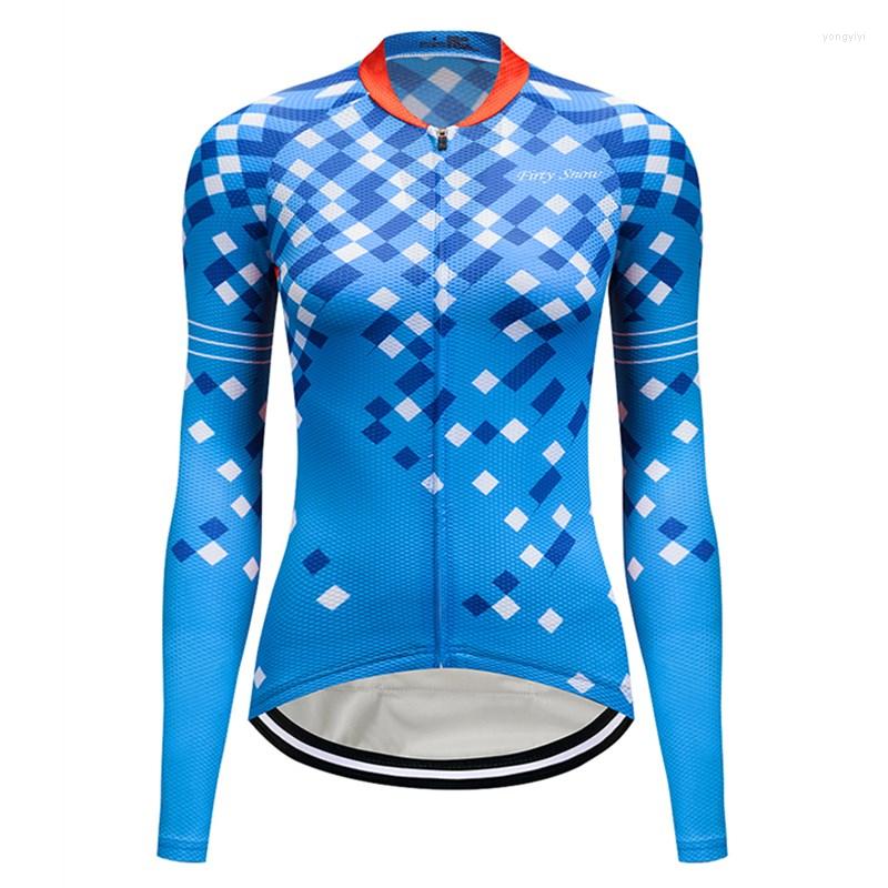 

Racing Jackets Womens Cycling Jersey Breathable Bike Shirt Spring And Autumn Long Sleeve Clothing Sports, The picture color