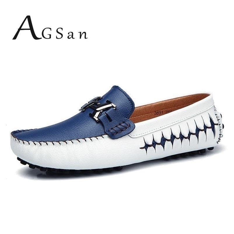 

Dress Shoes AGSan men loafers genuine leather casual shoes slip on mens boat italian designer driving moccasins blue black flats 221006, Yellow