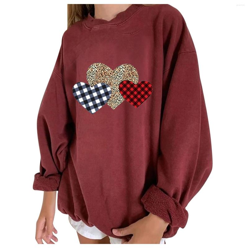 

Women' Sweaters Women Heart-shaped Print Pullovers Casual Long Sleeve Sweatshirt Pullover Fashion Tops Blouse Moletom Feminina #G3, Gy