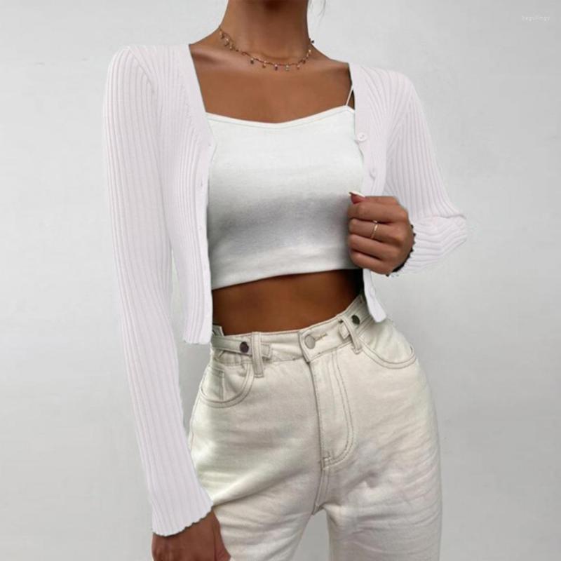 

Women' Knits Stretchy Warm Autumn Winter Solid Color Buttons Placket Slim Knitted Coat Outerwear, Black