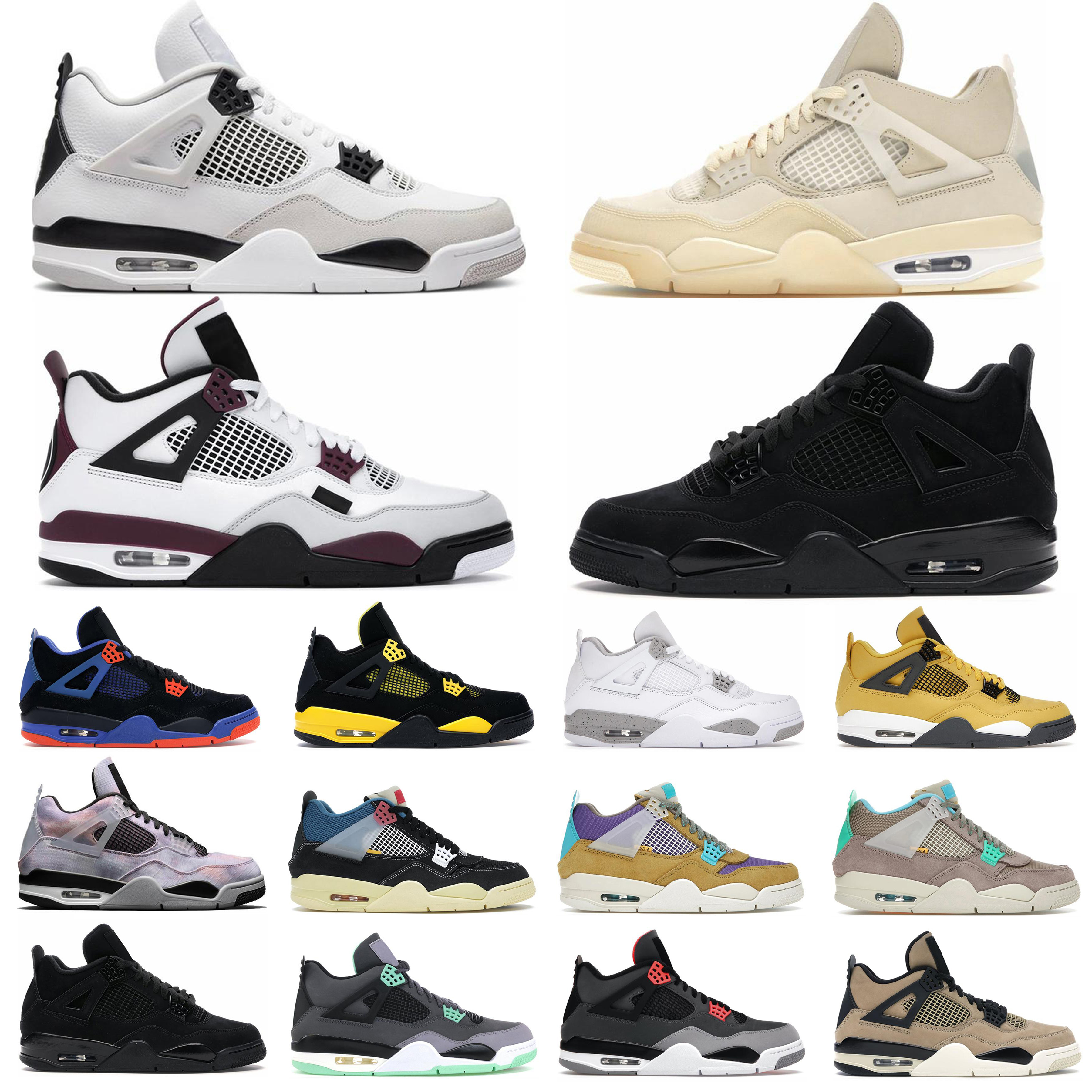 

Basketball Shoes Woman Mens 4s Outdoor Shoes white sail Pure Money Black cat Taupe Haze carnival court purple cool grey Men Women Trainers size 36-47, #25