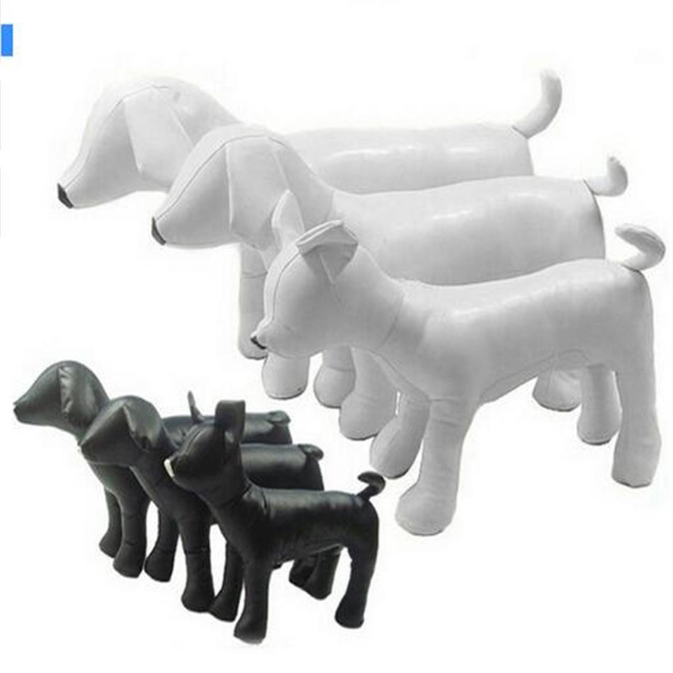 

Fashion Black White Pet Dogs Leather ornaments Sewing Notions Tools Mannequin model Standing Position Dog Models for Clothing S si226G
