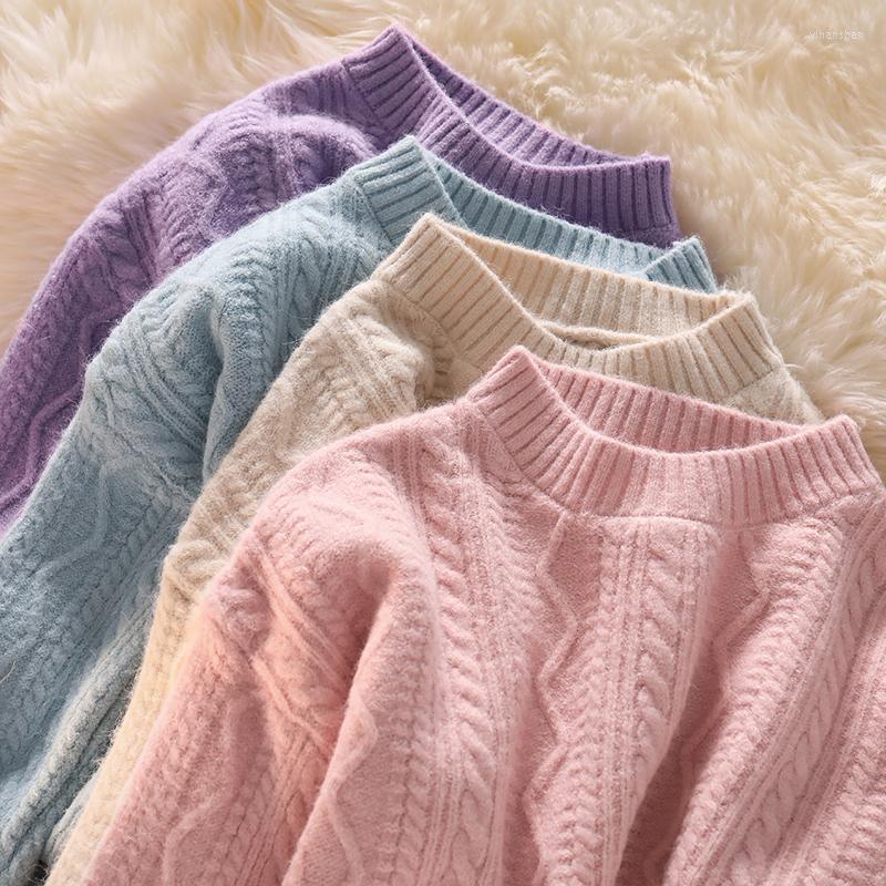 

Women's Sweaters Autumn Winter O-Neck Thickening Soft Sweater Women Long Sleeve Casual Loose Pullovers Female Jumper Cashmere Solid Knitted, Beige