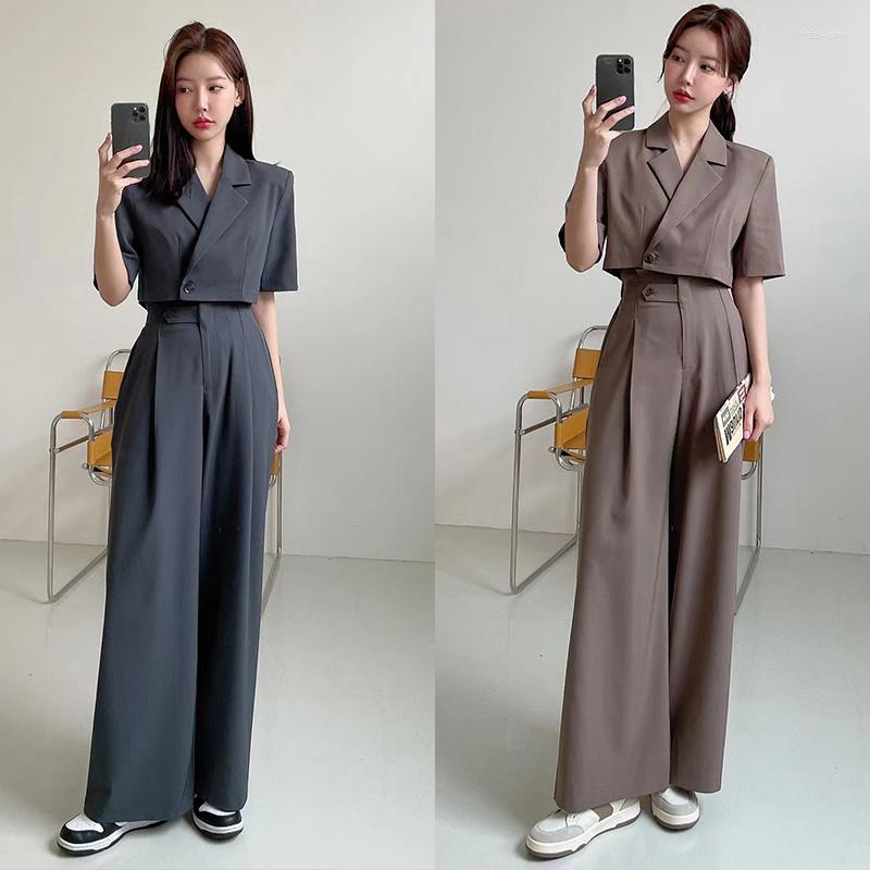 

Women' Suits South Korea Dongdaemun INS French Niche Western Style Simple Solid Color Shorts Suit Jacket, Black