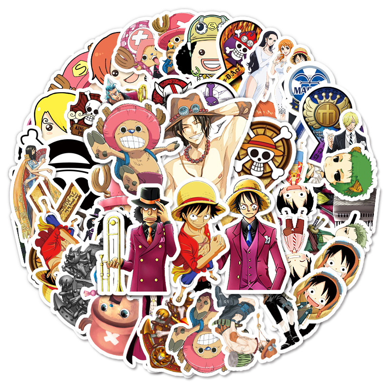 

One Piece Stickers for Water Bottles 56PCS Anime Cartoon Luffy Sticker for Kids Teens Adults, Multi colors
