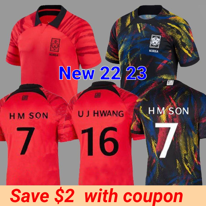 

South Korea 2022 soccer jerseys home away SON UJ HWANG KIM LEE JEONG SUNG LEE KWON 2023 JERSEY FOOTBALL SHIRTS red 22 23 set fult kits, 22/23 men home