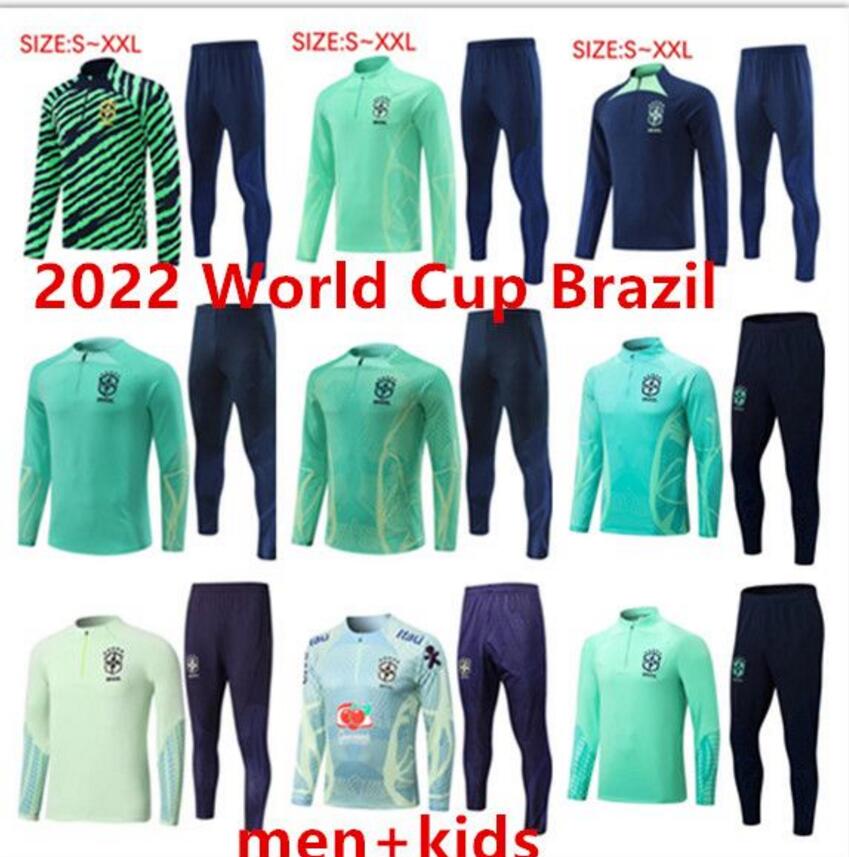 

2022 World Brazil tracksuit suit soccer jersey G.JESUS COUTINHO 22 23 Camiseta de futbol RICHARLISON football shirt maillot kids kit cup train suit set long, Yellow