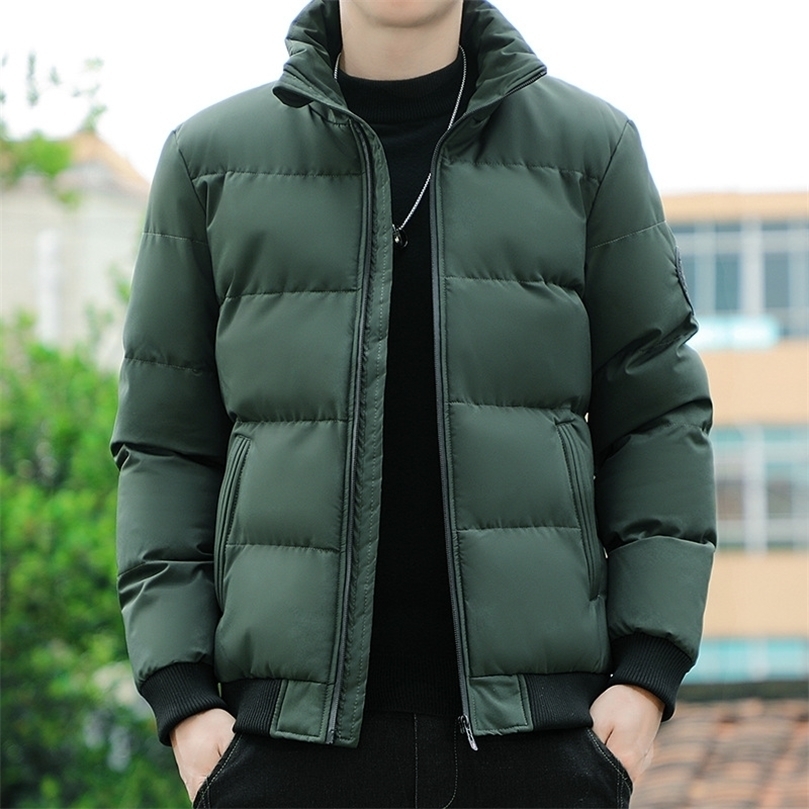 

Mens Down Parkas High quality cotton coat mens autumn and winter coat Korean version stand collar thickened youth down cotton coat 2201006, Shenbai-01-1
