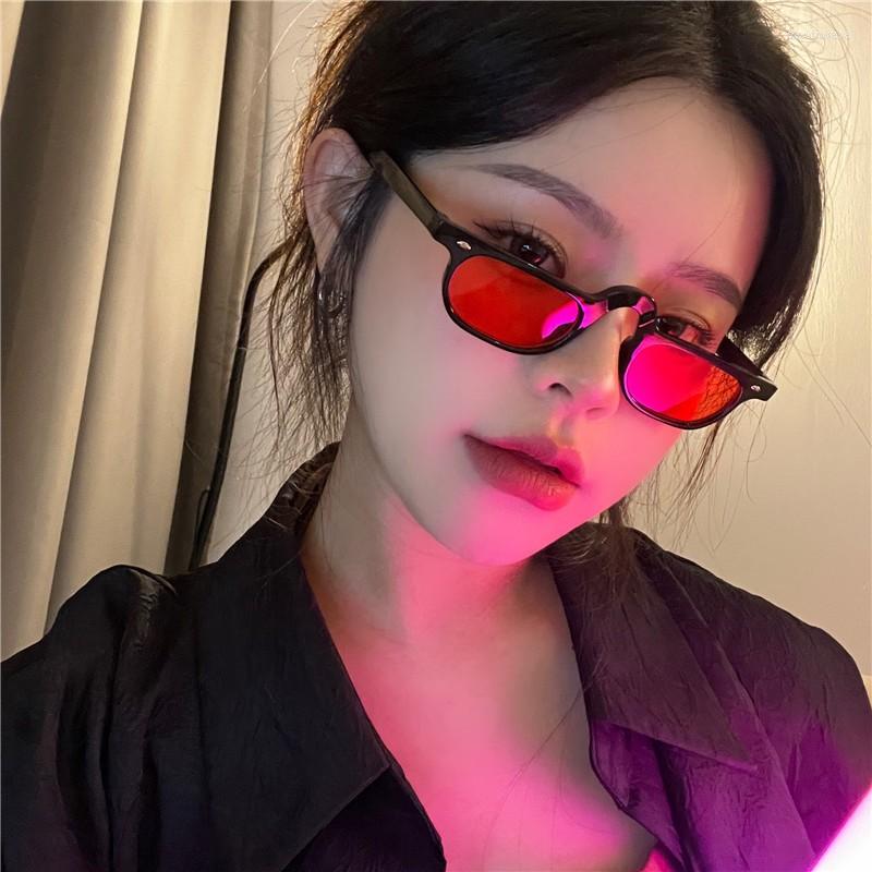 

Sunglasses Korean Designer Retro Fashion For Men Women Vintage Small Rectangle Frame Sun Glasses Yellow Lens