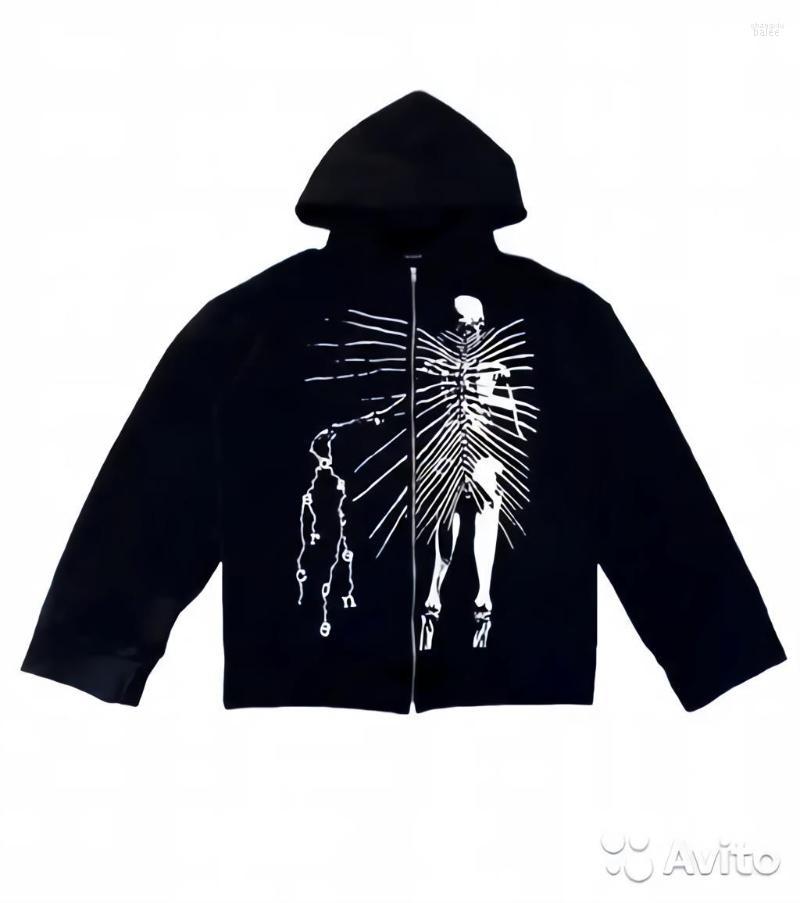 

Men's Hoodies Men's Hip Hop Joggers Sweatshirt Punk Sport Coat Pullover Skull Graphics Gothic Long Sleeve Zip Hoodie Y2k Jacket Men, Black