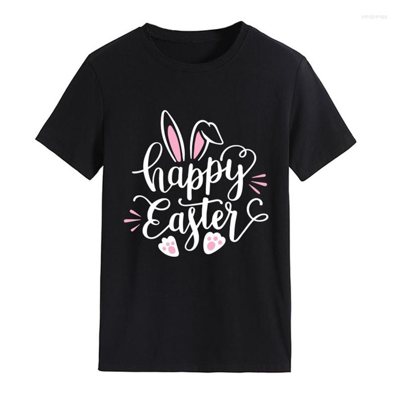 

Women' T Shirts 2022 Lettle Print Women T-shirt Happy Easter Footprint Fashion Loose Short Sleeve Round Neck T-Shirts Dropship, Black