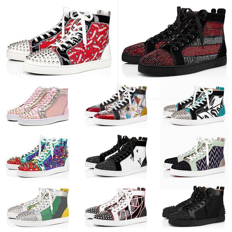 

Red Bottomed Christians casual shoes men women designers platform sneakers luxurys studded spikes loafers vintage triple black white Kyo LCM, Item #2