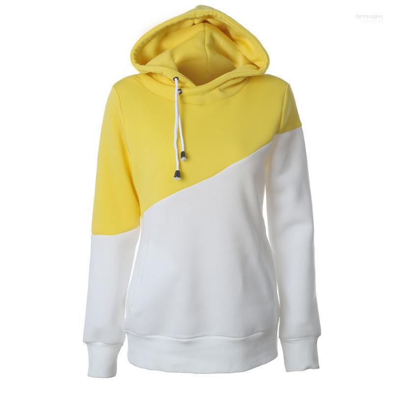 

Women' Hoodies Women' & Sweatshirts 2022 Women Clothing Casual Sweatshirt Color Patchwork Outwear Female Pockets Hoodie Pullovers, Rhodo and white