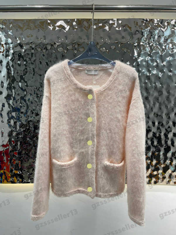 

Cardigan Womens Sweater Classic Round Neck Design Mohair Jacket Autumn Thickening Warmth Cardigans Sweaters Tops Designer Women Clothing 0912