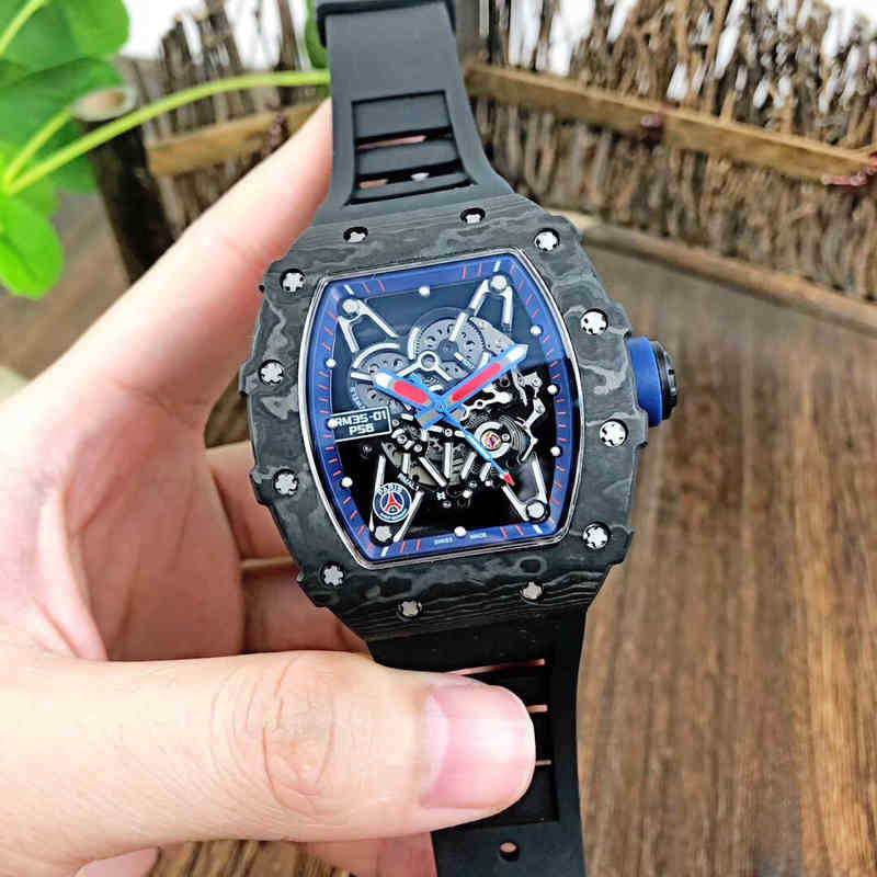 

watches wristwatch Luxury richa milles designer Chao carbon fiber men's automatic mechanical watch hollow fashion lightweight tape technolog 4SAS, Same price