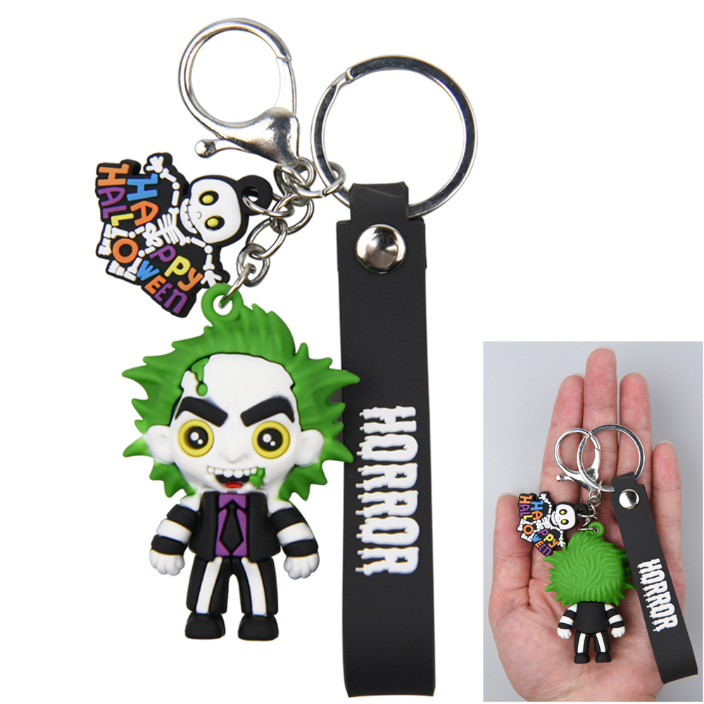 

2023 UNN Custom Popular halloween keychain Set Accessories Personal Safety promotion gift 3D Bad Bunny Glowing in night Keychain