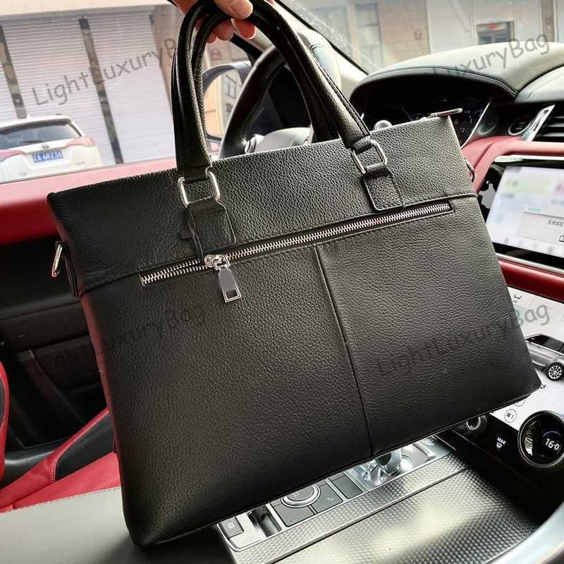 

Briefcase Bag Designer Leather Wallet High capacity handbag Light luxury atmosphere For Men Classic Famous Brand Shopping Purses 220208, Black