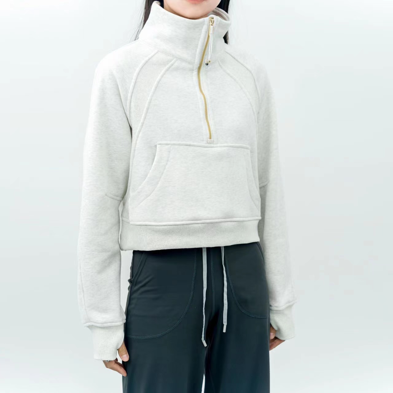 

Full Sweatshirt Scu Ba 5AOQ Yoga Half Zip Without Hoody Outdoor Leisure Sweatshirts Gym Clothes Women Lu Tops Workout Thick Jackets lulus 0KLX, Ivory