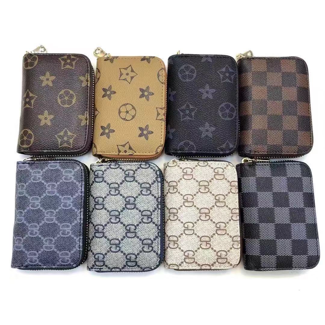 

brand wallets men's and women's designer purses for woman old pattern classic leather fashion purses men multi-functional cards position chain card bag, Customize