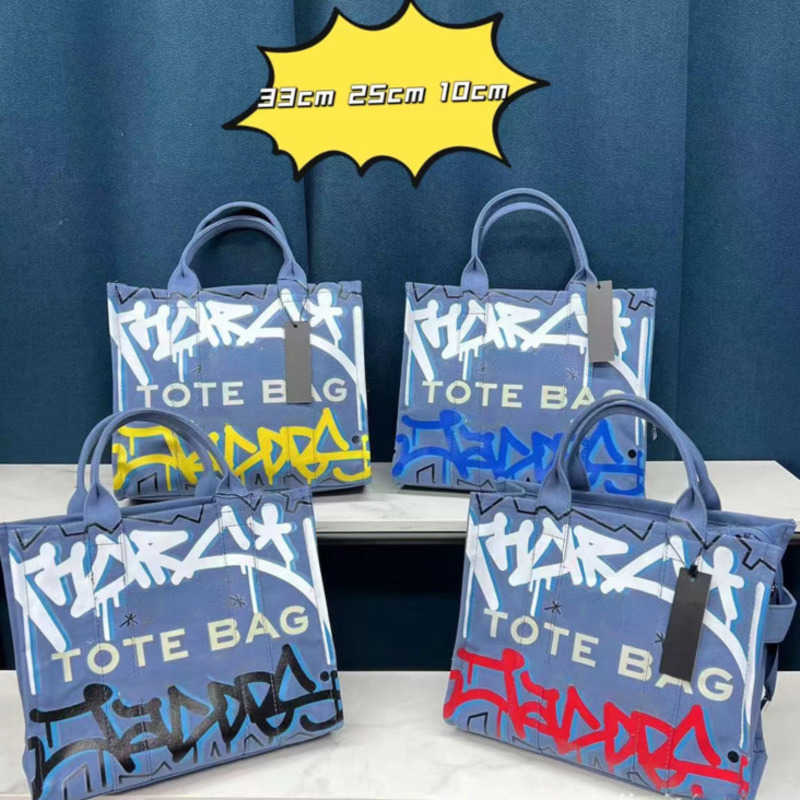 

The Tote Bags Designer Handbag Graffiti Canvas Women's Bag Large Capacity Shoulder Messenger bag Fashion Portable Totes, Red