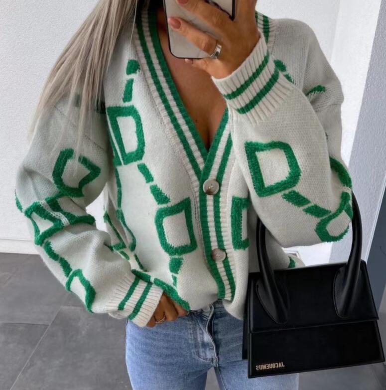 

2022 New Women's Sweaters Women Spring Autumn Loose Casual Woman Sweaters Cardigan Womens designer knitted sweater, White