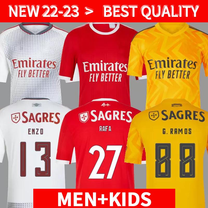 

New Fashion 22 23 Benfica soccer jersey RAFA Neres G RAMOS 2022 2023 Away third Enzo Men kids kit player Football shirt OTAMENDI Grimaldo Jo, 2223 home