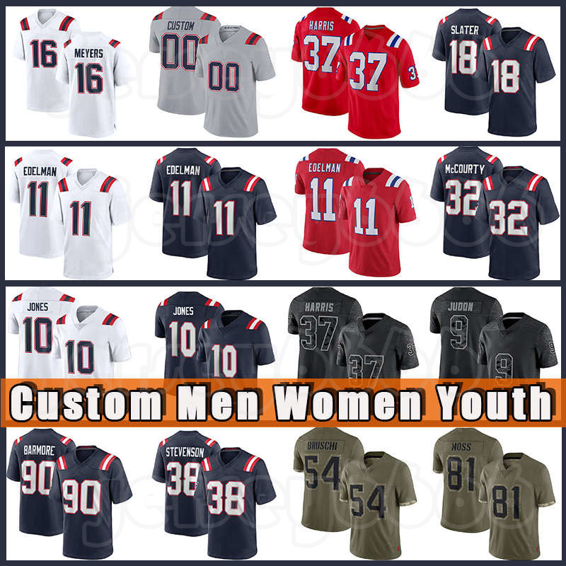 

10 Mac Jones Matthew Judon DeVante Parker Dont'a Hightower Jerseys Damien Harris Football Devin McCourty Matthew Slater Kendrick Bourne Malcolm Butler Cole Strange, Custom men(a g z)